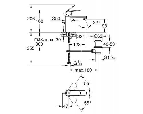 Смеситель для раковины Grohe Eurosmart Cosmopolitan 23325000