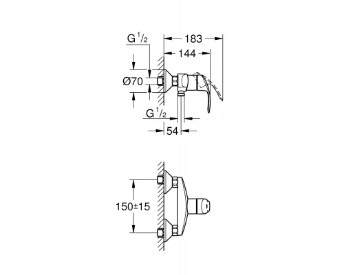 Смеситель Grohe Eurosmart New 33555002 для душа