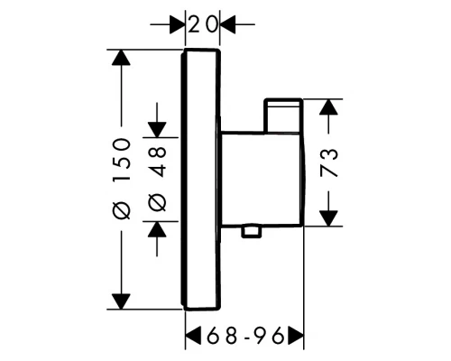Термостат Hansgrohe ShowerSelect S Highflow для душа, хром, 15741000