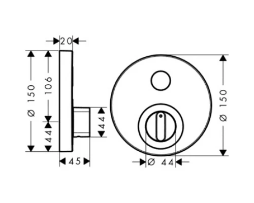 Смеситель Hansgrohe ShowerSelect S для душа, термостатический, хром, 15747000