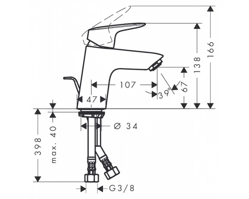 Смеситель Hansgrohe Logis 71077000 для раковины