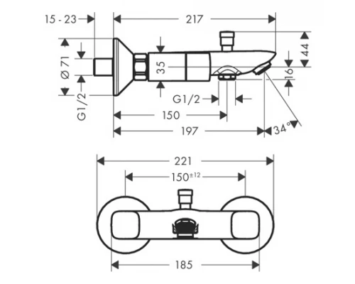 Смеситель Hansgrohe Logis 71243000 для ванны/душа