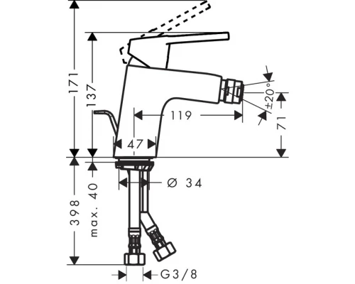 Смеситель для биде Hansgrohe Logis loop 71250000