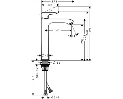 Смеситель Hansgrohe Metris 31185000 для раковины