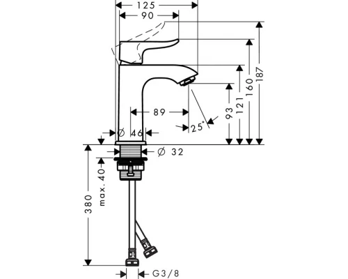 Смеситель Hansgrohe Metris, для раковины, хром, 31186000