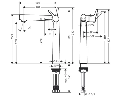 Смеситель Hansgrohe Talis S 250 72116000 для раковины
