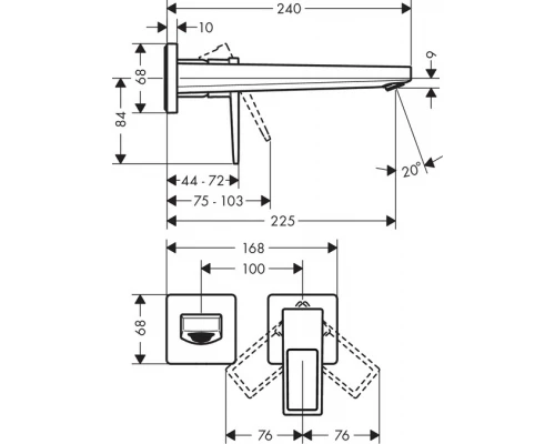 Смеситель Hansgrohe Metropol 225 для раковины, хром, 74526000