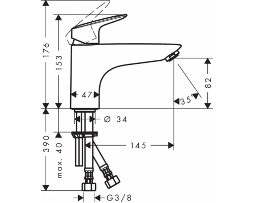 Смеситель для ванны Hansgrohe Monotrou Logis 71311000
