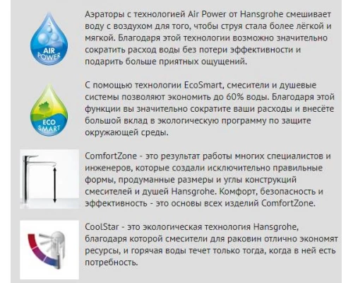 Смеситель Hansgrohe Talis E 71711000 для раковины, с донным клапаном Push-Open