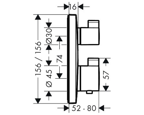 Смеситель Hansgrohe Ecostat S для душа, термостатический, хром, 15714000
