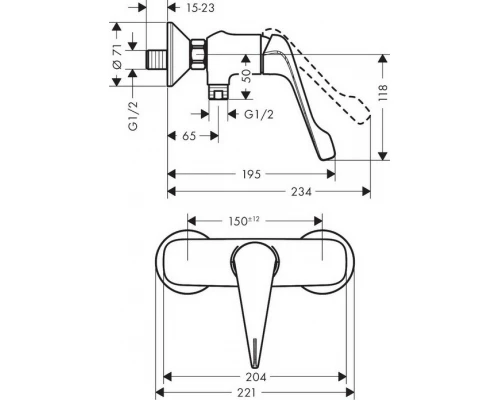 Смеситель для душа Hansgrohe Novus Care 71926000