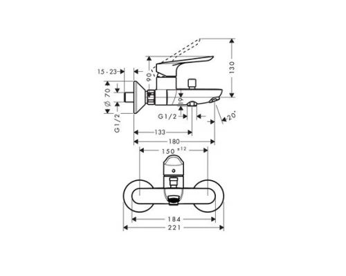 Смеситель для ванны Hansgrohe Logis E 71403000