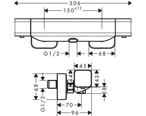 Смеситель Hansgrohe Ecostat E 15773000 для душа термостатический