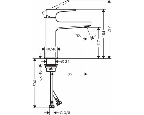 Смеситель Hansgrohe Metropol 32507700 для раковины, белый матовый