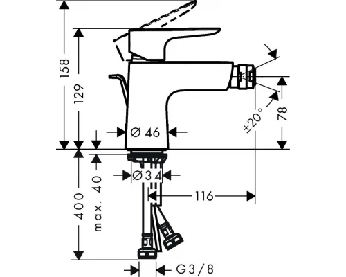Смеситель для биде Hansgrohe Talis E 71720670, черный матовый
