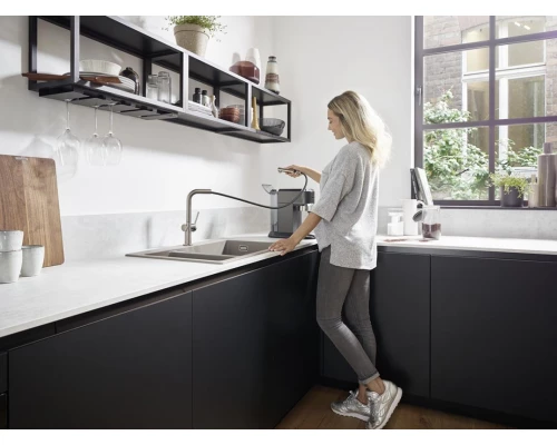 Кухонный смеситель Hansgrohe Talis M54, 72808800, с вытяжным изливом, под сталь