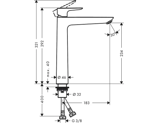Смеситель Hansgrohe Talis E 71717140 для раковины, шлифованная бронза