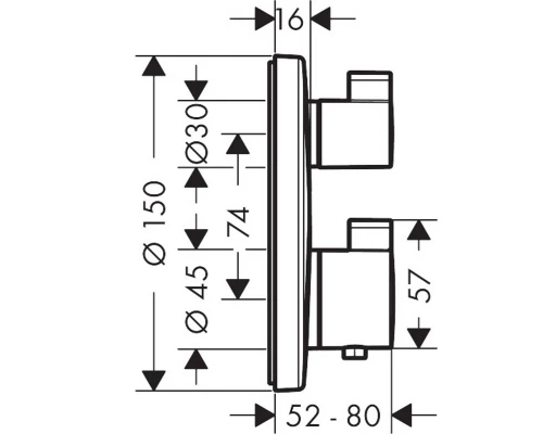 Смеситель Hansgrohe Ecostat S для душа с термостатом, белый матовый, 15758700