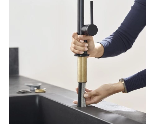 Кухонный смеситель Hansgrohe Talis M54, 72801670, с вытяжным изливом, 2 режима струи, sBox, чёрный матовый