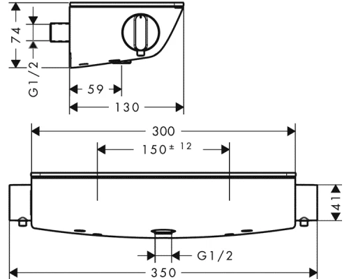 Смеситель Hansgrohe Ecostat Select 13161000 термостатический для душа, хром