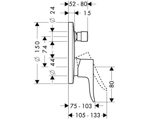 Смеситель Hansgrohe Metris для ванны и душа, хром, 31493000