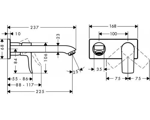 Смеситель Hansgrohe Metris для раковины, хром, 31086000