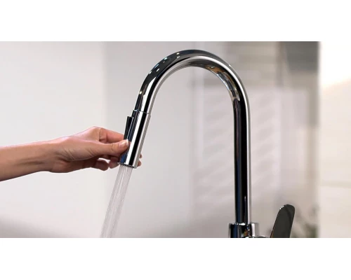 Смеситель Hansgrohe Focus, для кухни, выдвижной излив, цвет сталь, 31815800