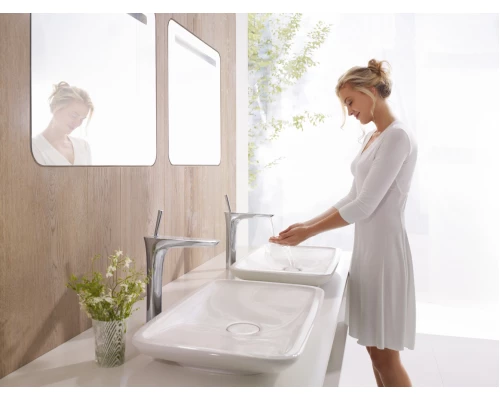 Смеситель Hansgrohe PuraVida 15275400 для раковины с гигиеническим душем, белый/хром