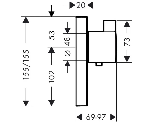Смеситель Hansgrohe Ecostat Select Highfow для душа, хром, 15761000
