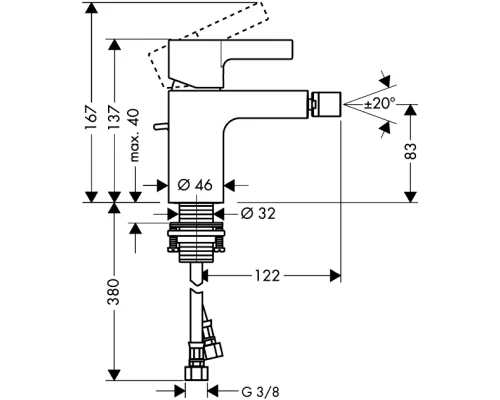 Смеситель для биде Hansgrohe Metris S 31261