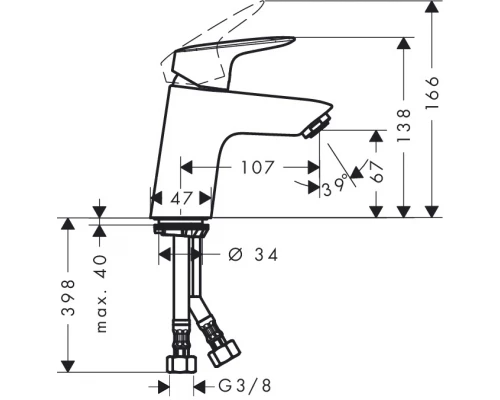 Смеситель Hansgrohe Logis 71071000 для раковины 70