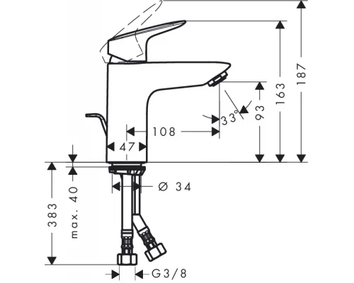 Смеситель Hansgrohe Logis 71100000 для раковины