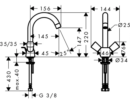 Смеситель для раковины Hansgrohe Logis 71222000