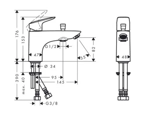 Смеситель Hansgrohe Logis 71312000 для ванны, на борт ванны