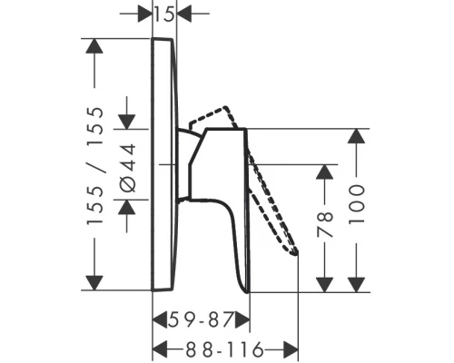 Смеситель Hansgrohe Talis E для душа, хром, 71765000