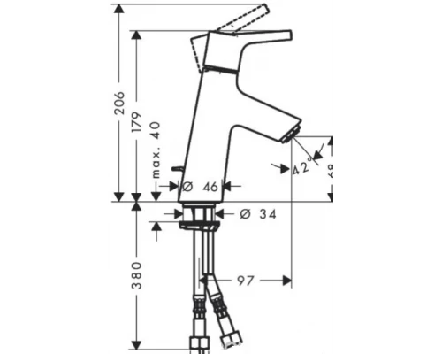 Смеситель Hansgrohe Talis S 72010000 для раковины, со сливным гарнитуром