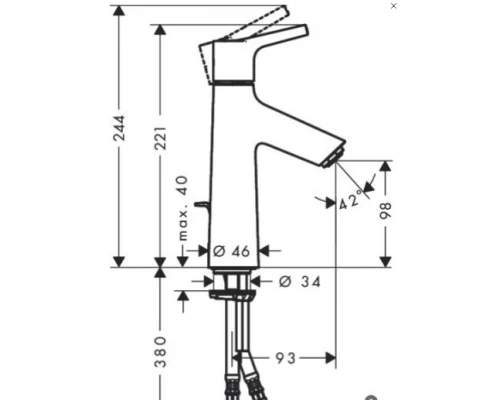 Смеситель Hansgrohe 72020000 Talis S для раковины (72021000)
