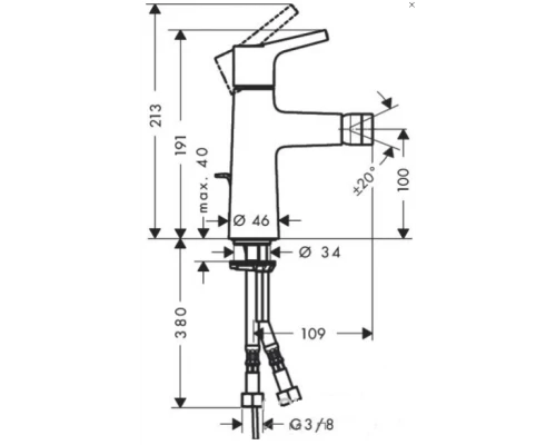 Смеситель для биде Hansgrohe Talis S 72200000