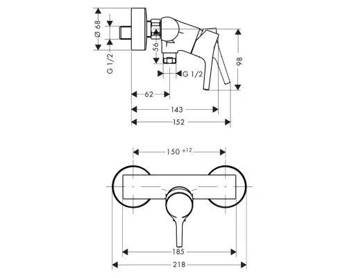 Смеситель Hansgrohe Talis S 72600000 для душа