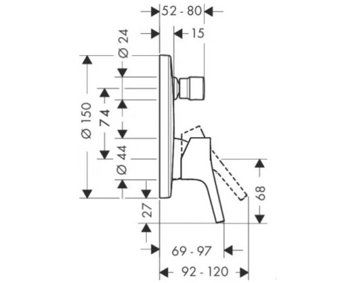 Смеситель Hansgrohe Talis S для ванны и душа, хром, 72405000