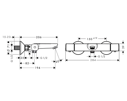 Смеситель Hansgrohe Ecostat Universal 13123000 для ванны и душа