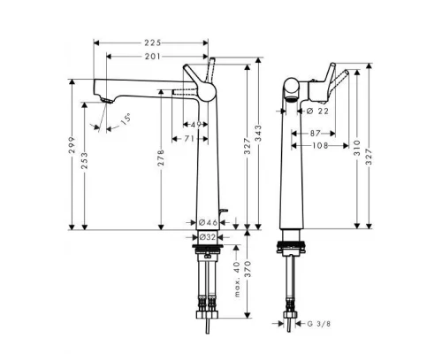 Смеситель Hansgrohe Talis S 250 72115000 для раковины, со сливным гарнитуром