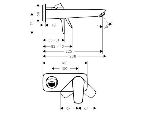 Смеситель Hansgrohe Talis E для раковины, хром, 71734000