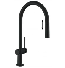 Кухонный смеситель Hansgrohe Talis M54, 72803670, с вытяжным изливом, в комплекте с коробом sBox для шланга, черный матовый