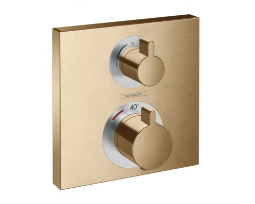 Смеситель Hansgrohe Ecostat S для душа, термостатический, бронза шлифованная, 15714140