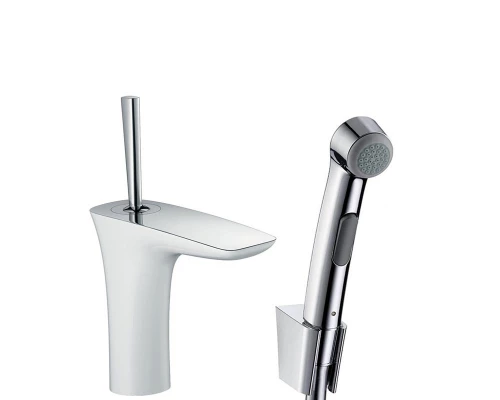 Смеситель Hansgrohe PuraVida 15275400 для раковины с гигиеническим душем, белый/хром