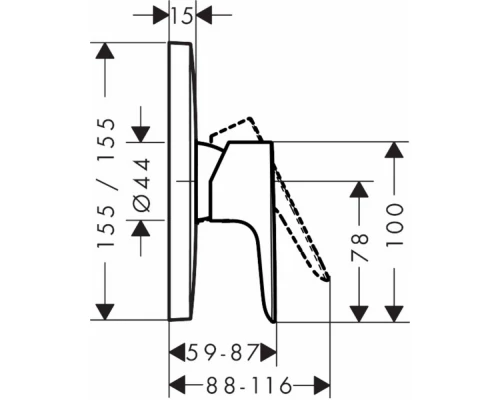 Смеситель Hansgrohe Talis E для душа, черный хром, 71765340