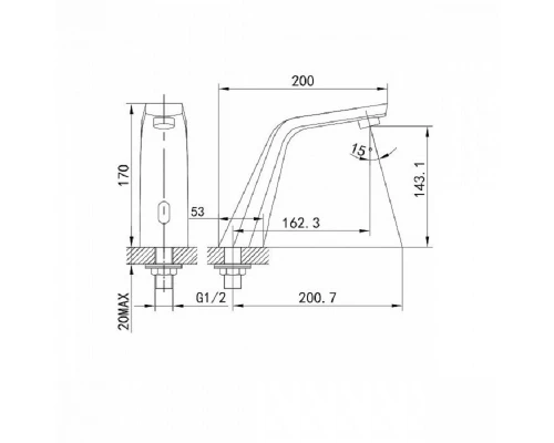 Смеситель для раковины Iddis 020SBSNi86 сенсорный