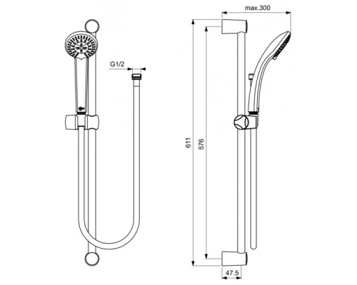 Набор смесителей для ванной Ideal Standard «Alpha 3 в 1» BD004AA, хром
