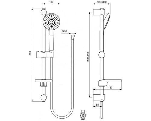 Набор смесителей для ванной Ideal Standard «Ceraflex 3 в 1» BD001AA, хром